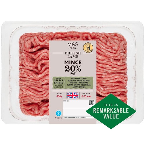 M&S Select Farms Lamb Mince 20% Fat