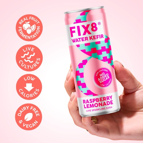 Fix8 Water Kefir Raspberry Lemonade