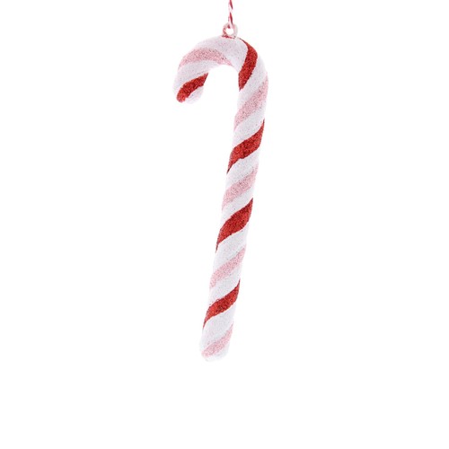 Red/Pink Stripe Glitter Candy Cane