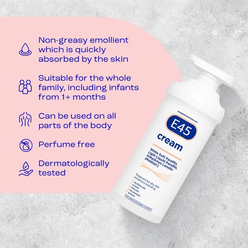 E45 Moisturiser Body Cream for Dry Skin & Eczema