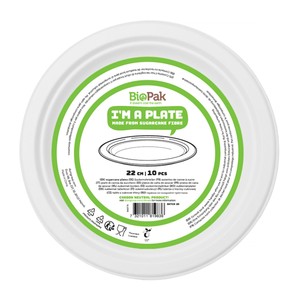 White 22cm Bagasse Party Plates