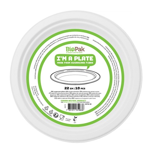 White 22cm Bagasse Party Plates