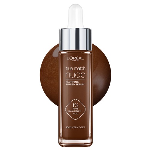 L'Oreal Paris True Match Plumping Tinted Skin Serum, 10-12 Very Deep
