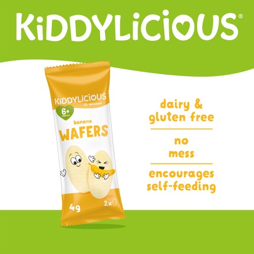 Kiddylicious Banana Maxi Wafers Baby Snacks Multi