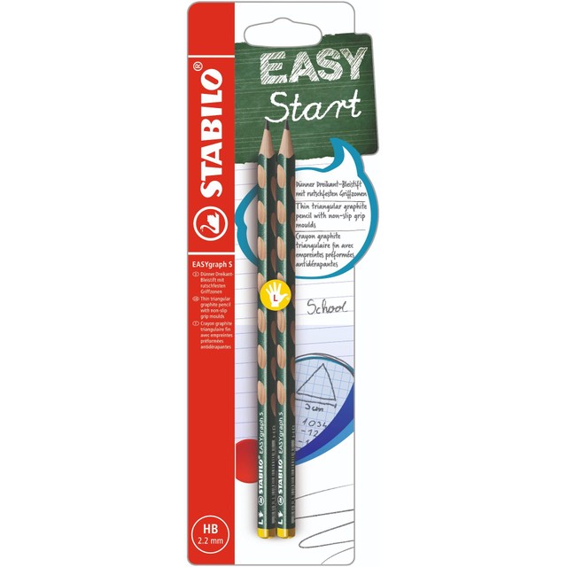 Stabilo EASYgraph S Metallic Green Left-Handed Triangular Pencil 2pc