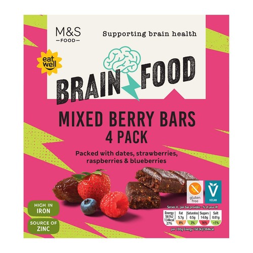M&S Brain Food Mixed Berry Bars Multipack