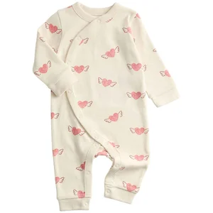 M&S Heart Print Sleepsuit, 9-12 Months. Light Cream