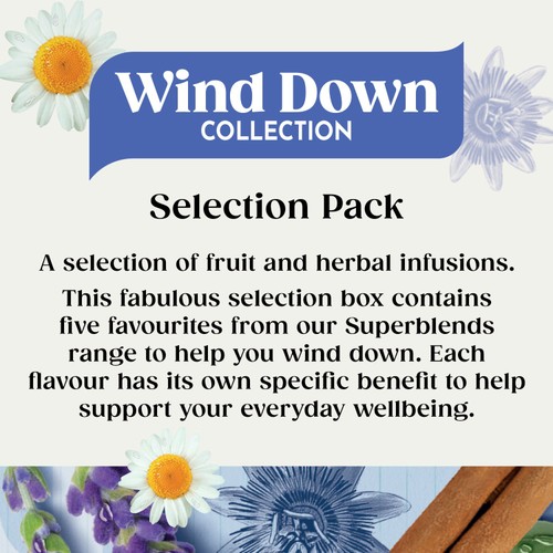 Twinings Superblends Wind Down  Collection Variety Pack, 20 Tea Bags