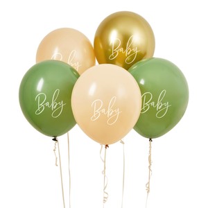 Sage, Pink & Gold Baby Latex Balloons