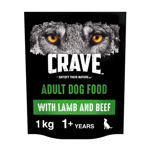 Crave Natural Grain Free Adult Complete Dry Dog Food Lamb & Beef 