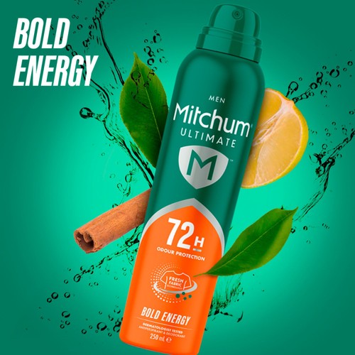 Mitchum Male Ultimate 72HR Anti Perspirant Deodorant Bold Energy
