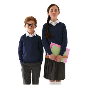 M&S Pure Cotton School Jumper, 5-6 Years, Navy