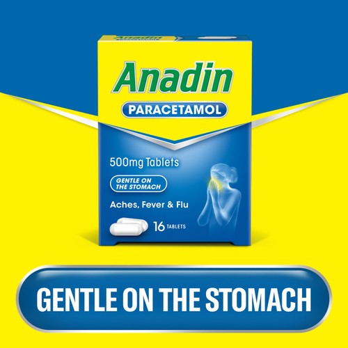 Anadin Paracetamol Pain Relief Tablets 16s.