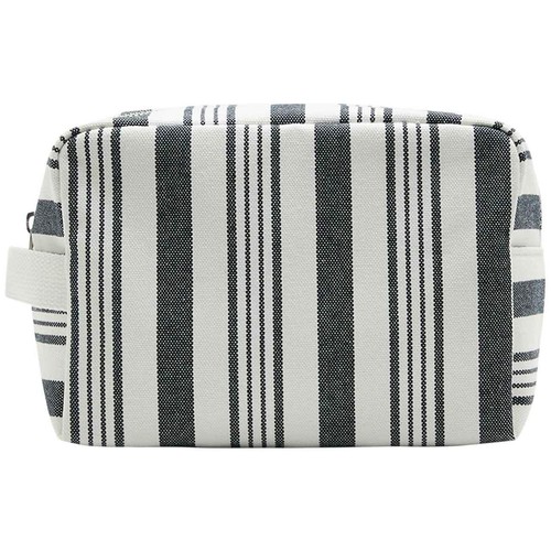 M&S Mens Canvas Striped Washbag, 'One Size, Navy Mix