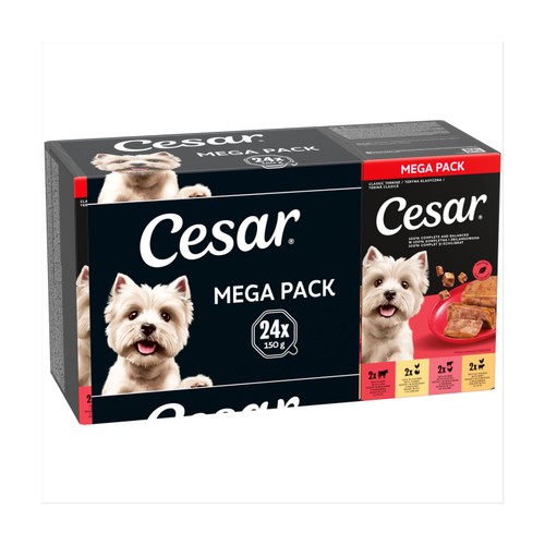 Cesar Classics Terrine Wet Dog Food Trays Mixed Selection 3x8pk