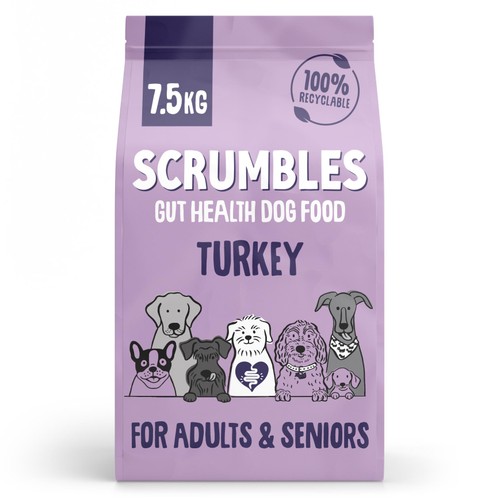 Scrumbles Dry Dog Food for Adult & Seniors Turkey