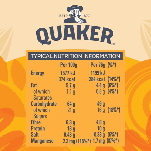 Quaker Oat So Simple Golden Syrup Porridge Cereal Big Pot