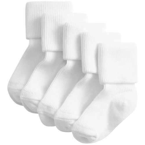 M&S Unisex Cotton Rich Baby Socks, 0-6 M, White