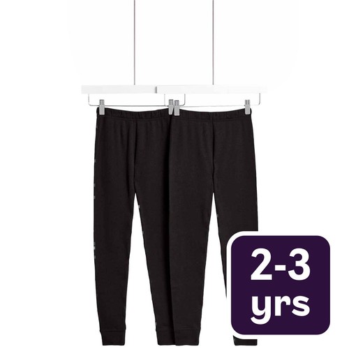 M&S Unisex, Heatgen Thermal Leggings, 2-3 Years, Black