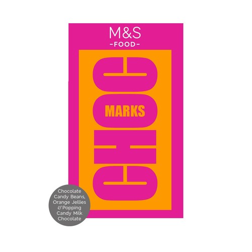 M&S Choc Marks Candy Beans, Orange Jellies & Popping Candy Milk Chocolate
