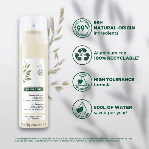 Klorane Extra-Gentle Dry Shampoo - Oat & CeramideLIKE 250ml 