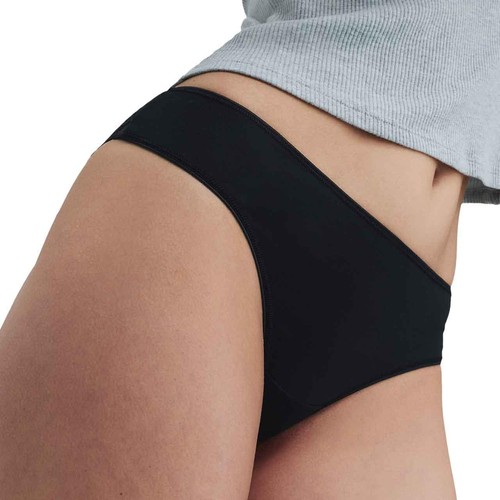 M&S Womens Cotton Rich Printed Brazilian Knickers, 8, Black