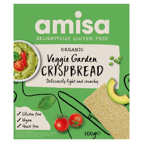 Amisa Organic Gluten Free Veggie Garden Crispbread