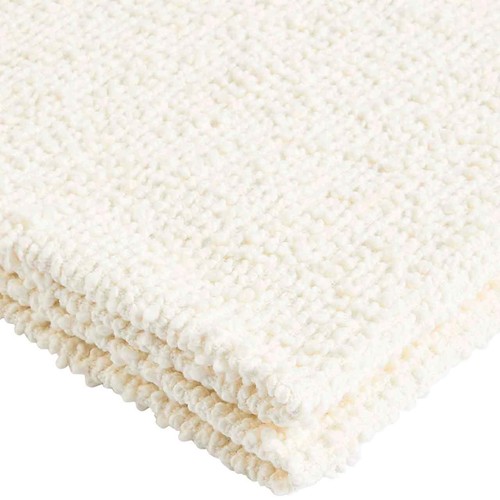M&S Pure Cotton Boucle Throw, Cream