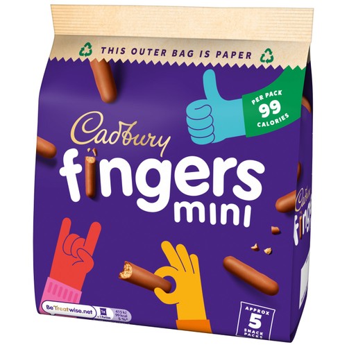Cadbury Mini Fingers Chocolate Biscuits Snack Packs