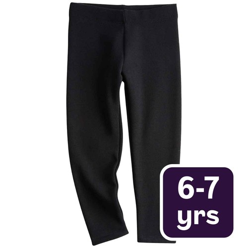 M&S Fleece Lined Leggings, 6-7 Years, Black