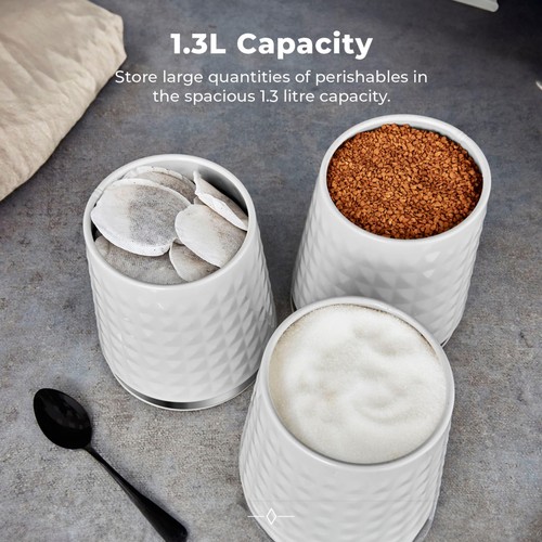 Tower Solitaire Set of 3 Canisters White