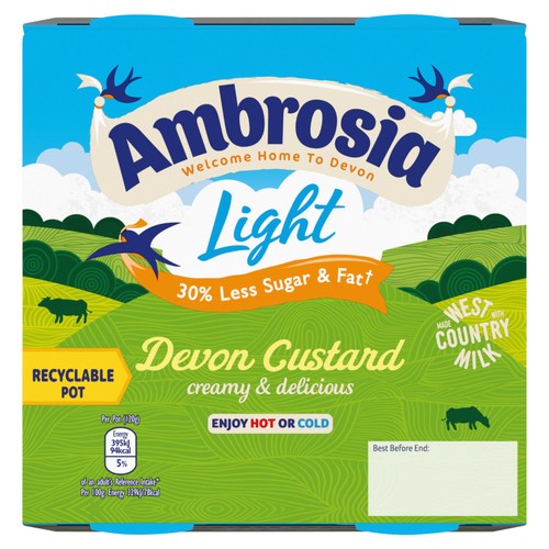 Ambrosia Low Fat Custard Dessert Snack Pots