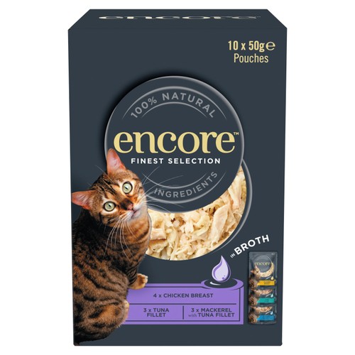 Encore Natural Wet Cat Food Multipack Finest Selection Pouches in Broth