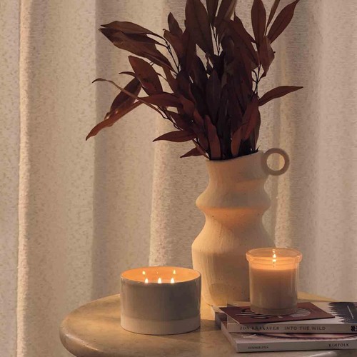 M&S Scentiments Slow Morning 3 Wick Candle, Natural
