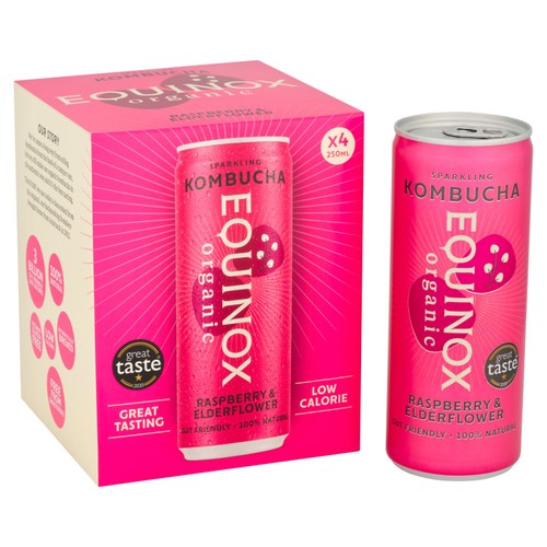 Equinox Organic Raspberry & Elderflower Kombucha