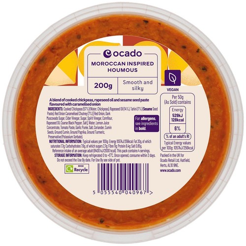 Ocado Moroccan Inspired Houmous