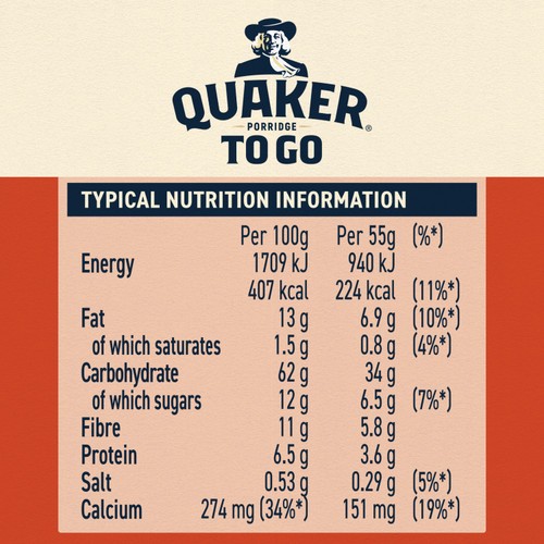 Quaker Porridge To Go Cinnamon Breakfast Bars