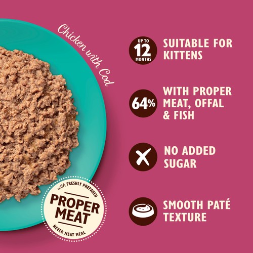 Lily's Kitchen Cat Smooth Chicken & Cod Pate for Kittens