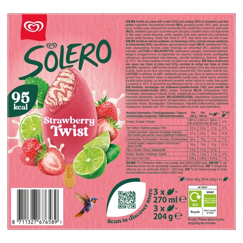 Solero Strawberry Twist Ice Cream Sticks