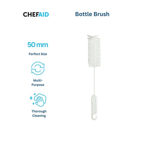Chef Aid Plastic Bottle Brush, White