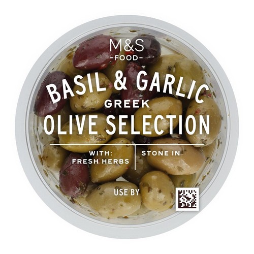 M&S Basil & Garlic Marinated Olive Selection