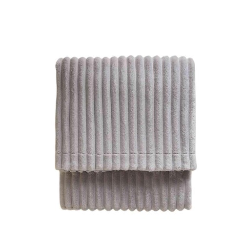 M&S Ribbed Fleece Throw Medium Dove