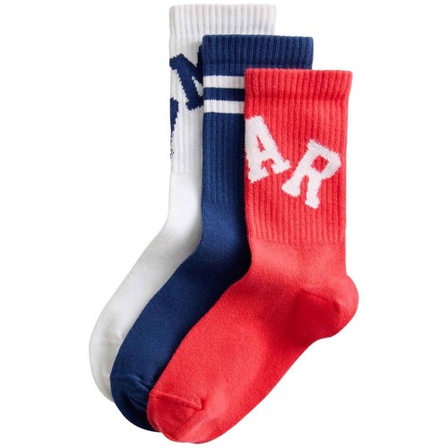 M&S Boys Cotton Rich Slogan Ankle Socks, Size 4-7 Large, Multi