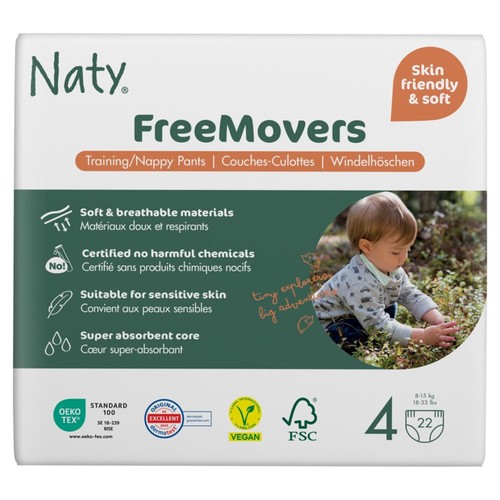Naty FreeMovers Nappy Pull on Pants Size 4 (8-15kg)