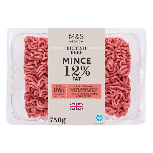 M&S Select Farms Beef Mince 12% Fat