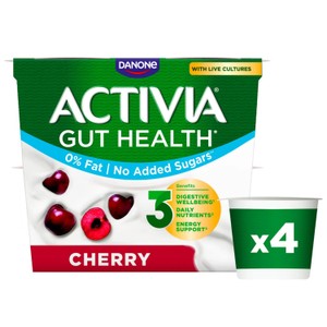 Activia Raspberry Fat Free No Added Sugar Gut Health Yoghurt Multipack