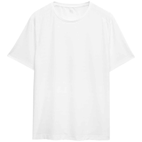 M&S Mens Goodmove Activewear Jacquard Mesh Stripe T-Shirt, L, White