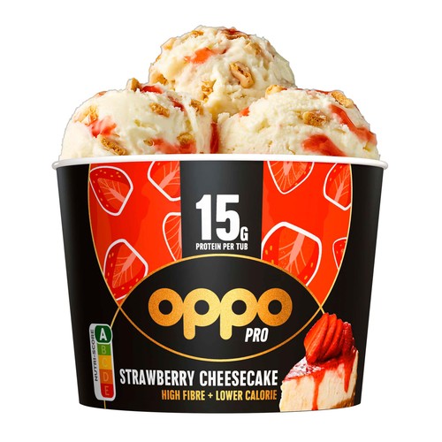 Oppo Pro High Protein Strawberry Cheesecake Ice Cream Tub