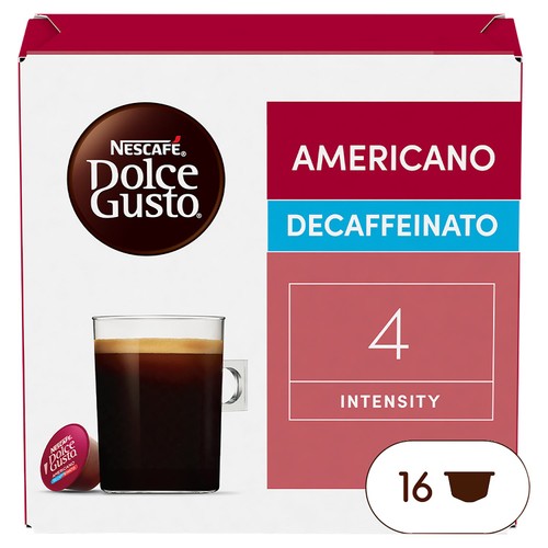 Nescafe Dolce Gusto Americano Decaffeinato Coffee Pods (16 Servings)