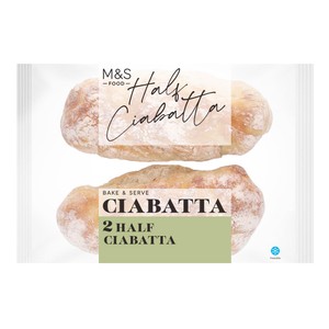 M&S 2 Half Ciabatta
